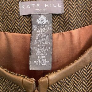 Kate Hill Tan and Black Wool Blend Dress